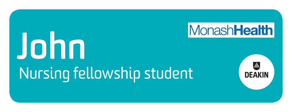 7626 Nursing Fellowship Student Monash Health Duel White DCS Domed - Pin